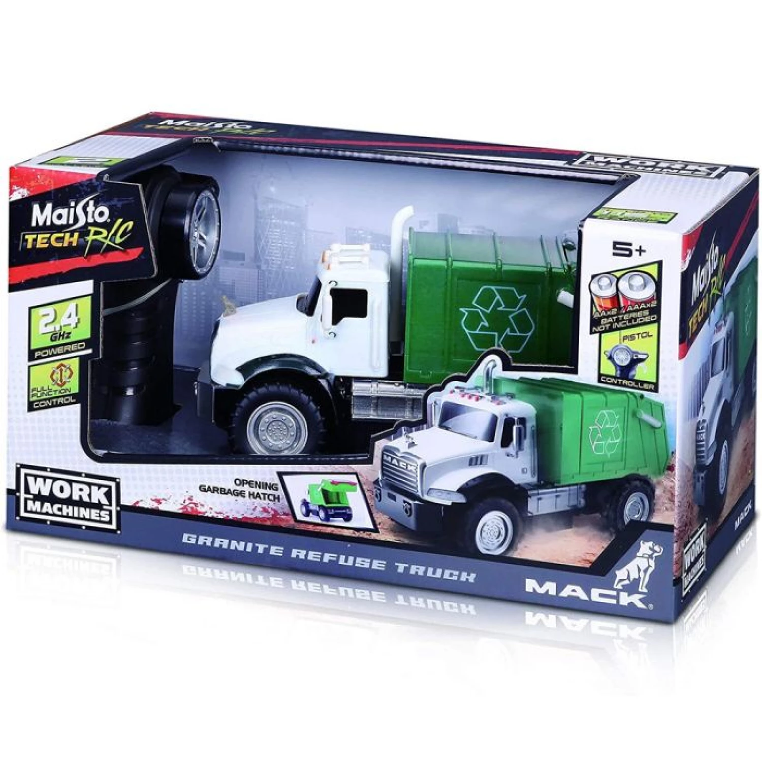 KAMION R/C MAISTO WORK MACHINE MACK REFUSE TRUCK 2.4 GHZ 82182