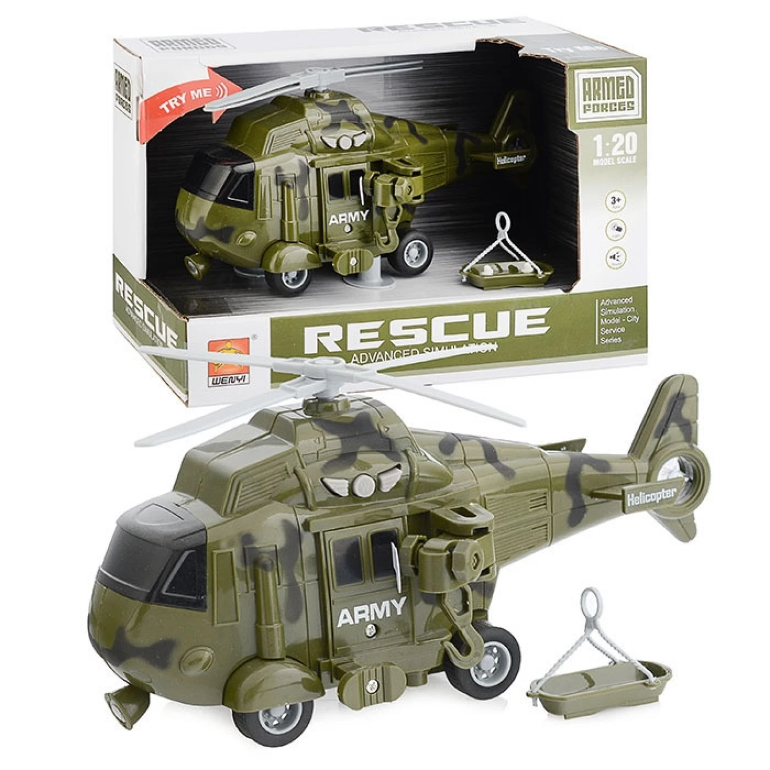 HELIKOPTER 1:20 VOJNI SA ZVUKOM I SVETLOM B/O