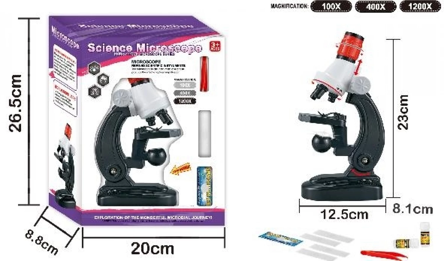 MIKROSKOP X100 X400 X1200