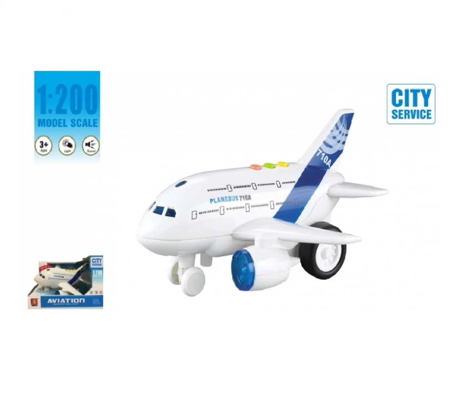 AVION PUTNICKI 1:200 SA ZVUKOM I SVETLOM B/O