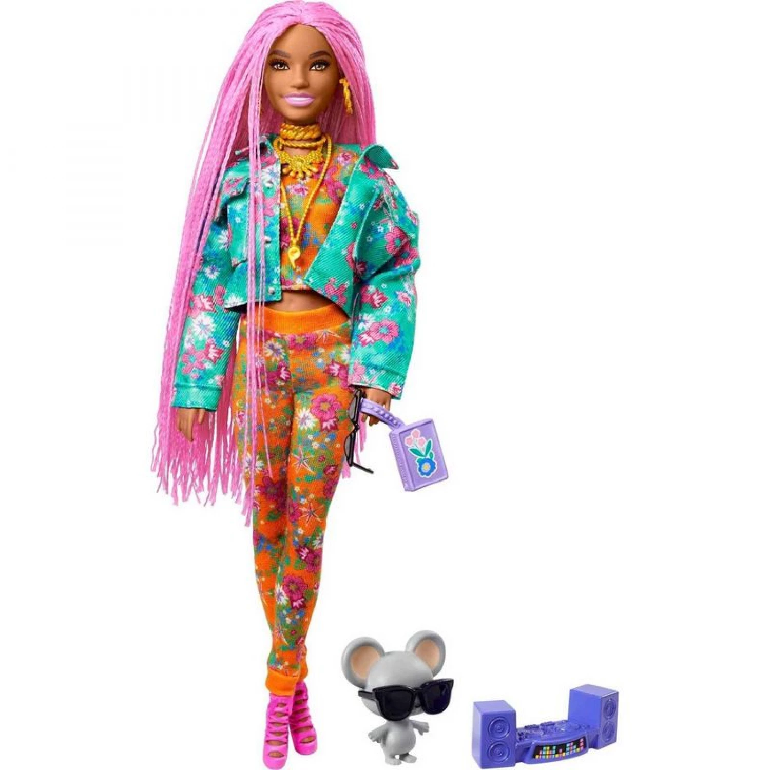 BARBIE LUTKA EXTRA PINK BRAIDS